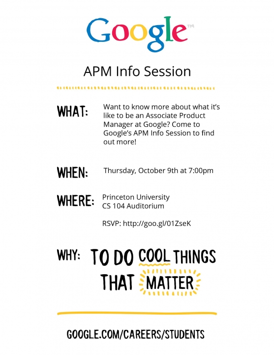 Google APM Info Session Computer Science Department at Princeton